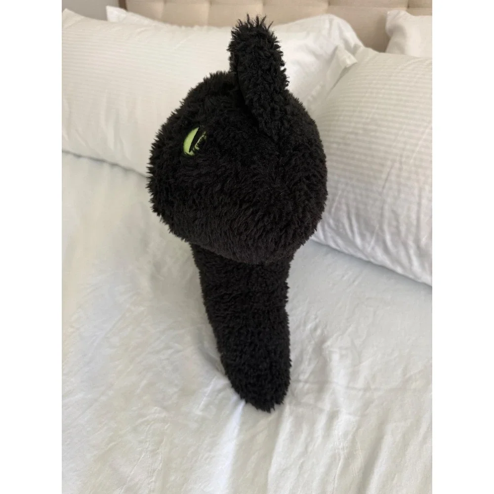 Cynthia Rowley Curious Soft Black Cat Plush Pillow Green Eyes Fall/Halloween 19